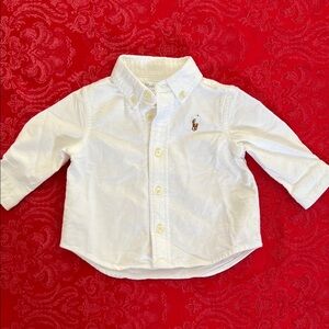 Ralph Lauren Baby Button Down Shirt 3M White Polo Oxford Infant Classic